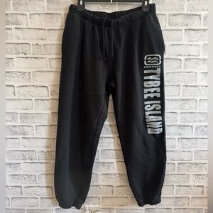 Tybee Island GA black sweatpants joggers Size Large